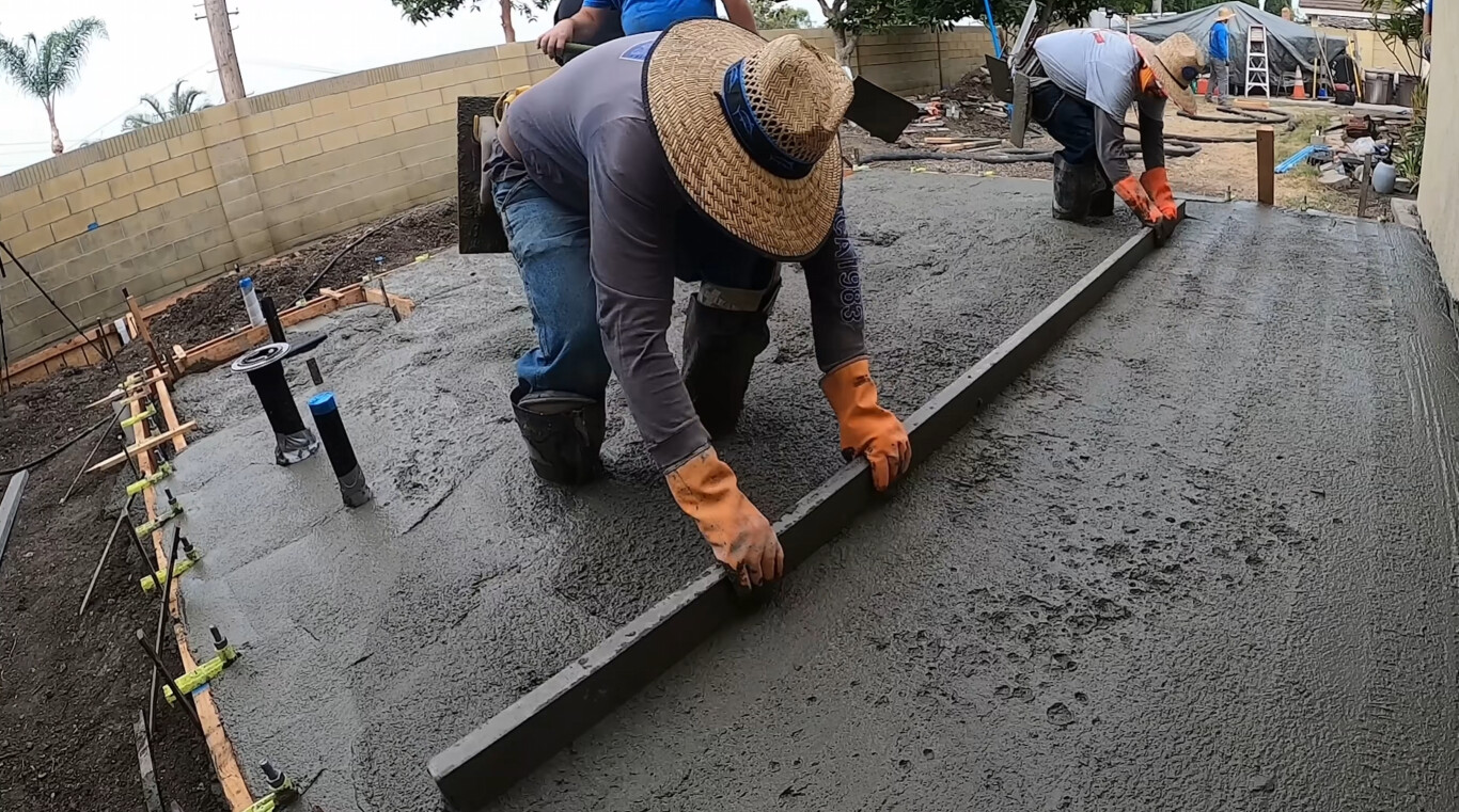 Professional concrete contractor at work in Whittier, CA